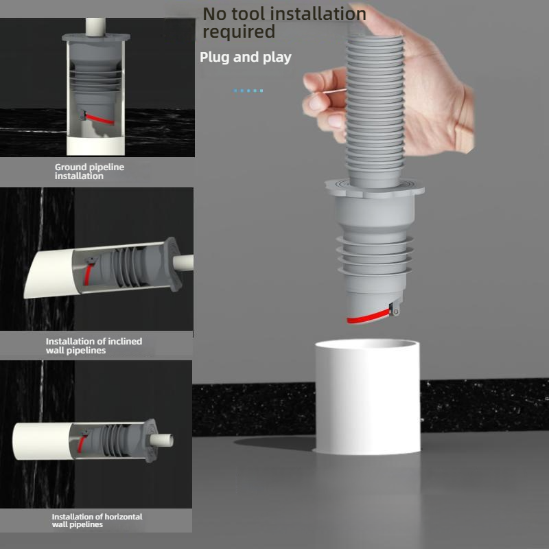 Silicone Bathroom Sewer Seal R - Drain Pipe Clip ulasan dan harga