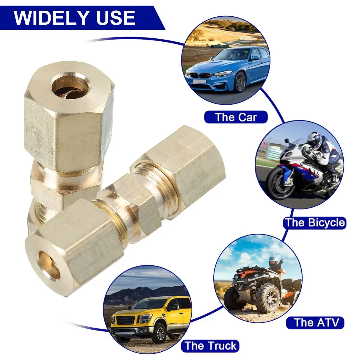 5pcs Brass Brake Line Union Fi - Compression Fitting Brass ulasan dan harga
