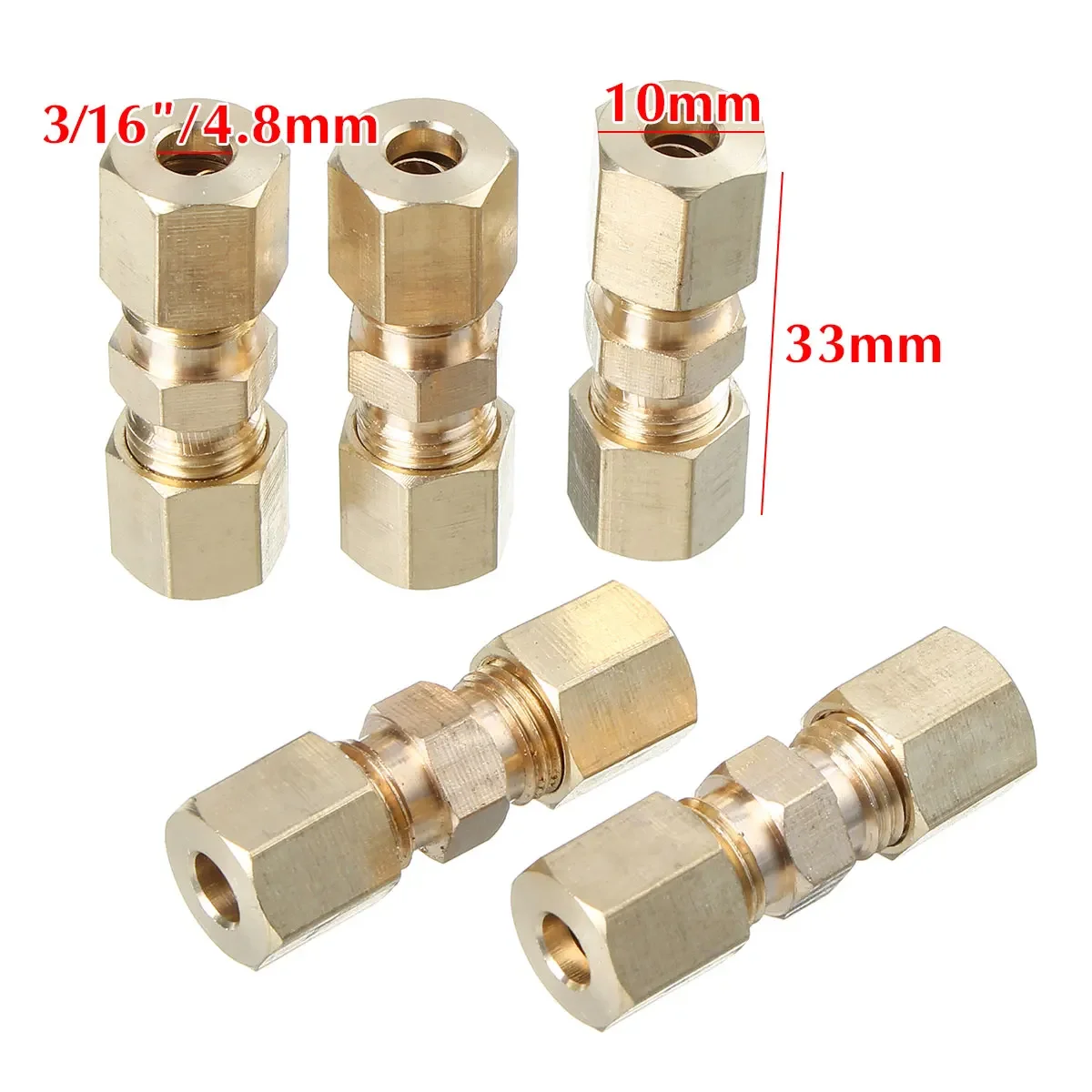 5pcs Brass Brake Line Union Fi - Compression Fitting Brass ulasan dan harga