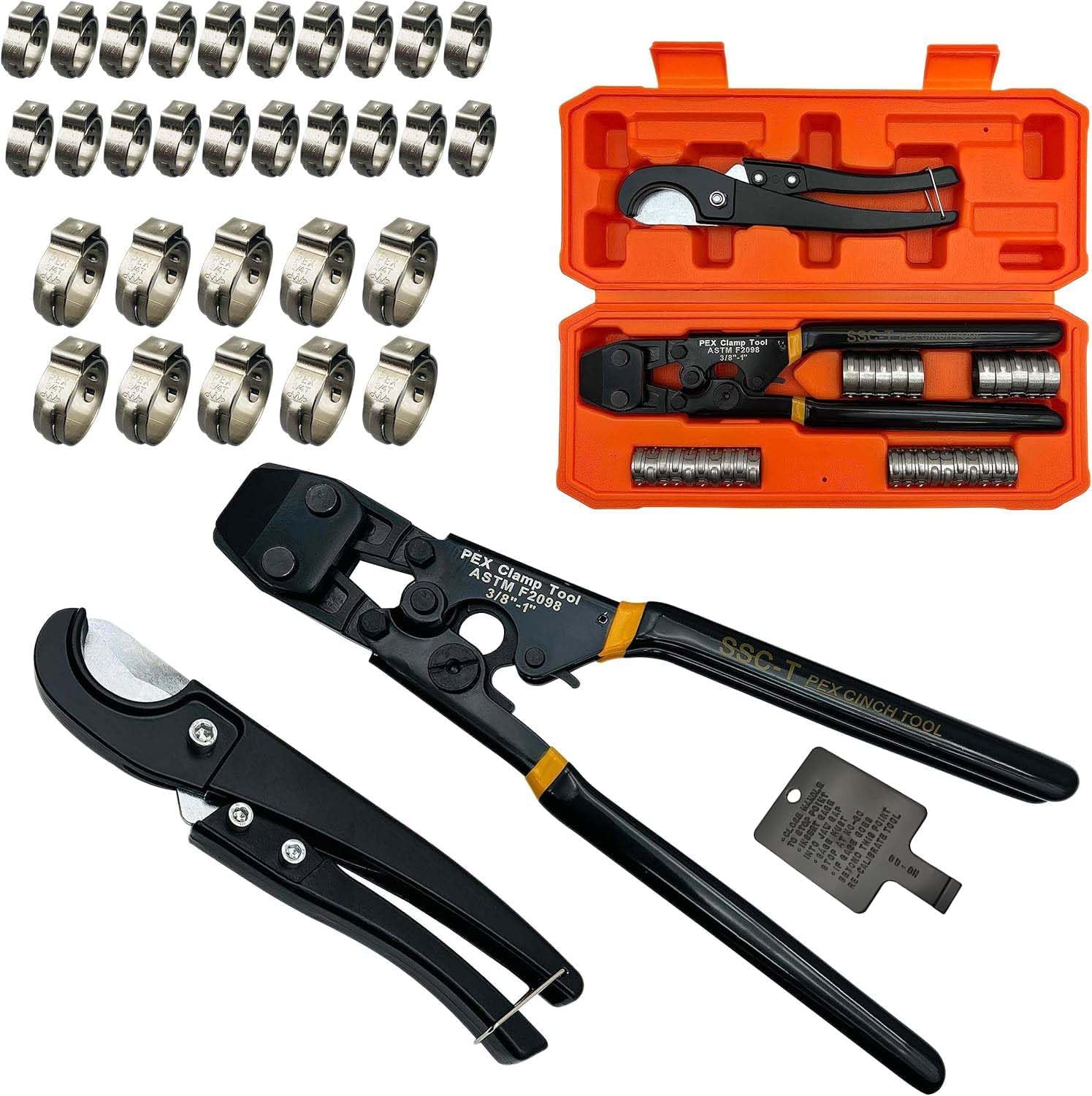 PEX Pipe Clamp Crimping Tool w - Pipe Cutter Ratchet ulasan dan harga