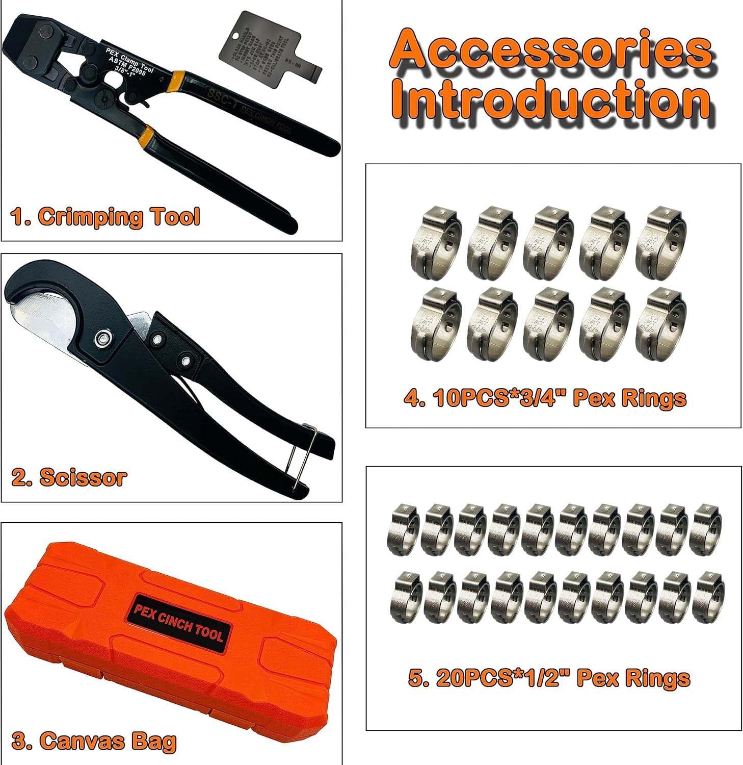 PEX Pipe Clamp Crimping Tool w - Pipe Cutter Ratchet ulasan dan harga