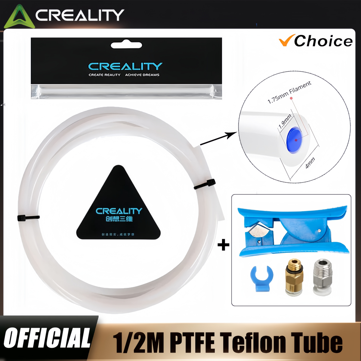 Creality 3D Printer PTFE Tube， - Ptfe Tape Thread ulasan dan harga