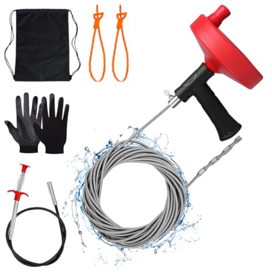 【Spot goods】Drain Auger 33 ft  - Drain Snake Flexible ulasan dan harga