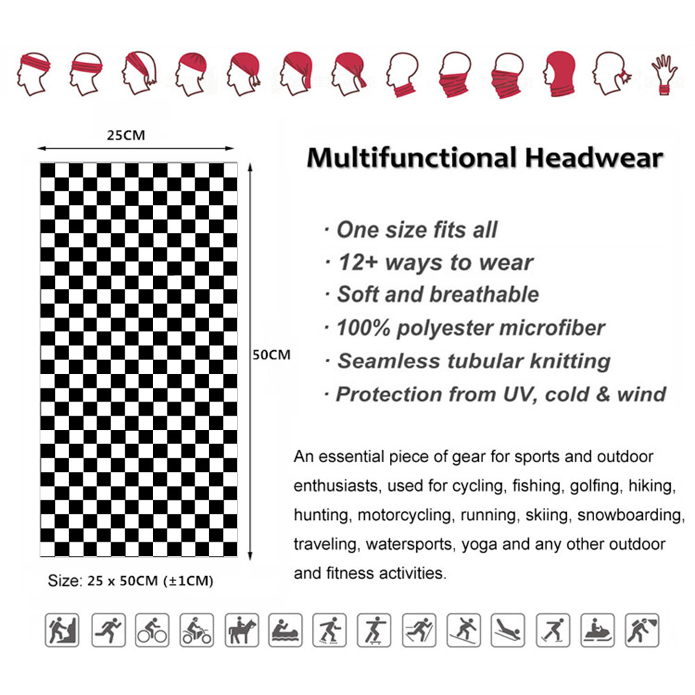 Checkered Ska Printed Headband - Pipe Bending Spring ulasan dan harga